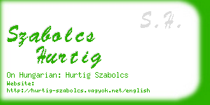 szabolcs hurtig business card